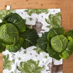 Rabbit & Cabbage Tea Towel