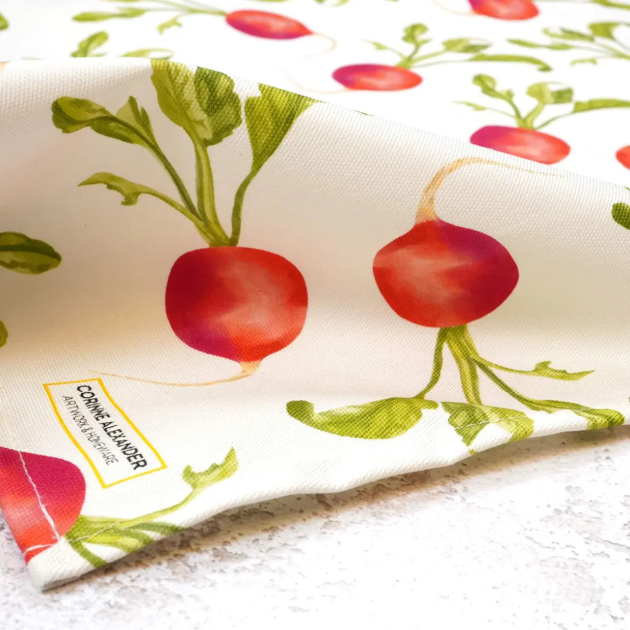 Radish Tea Towel By Corinne Alexander