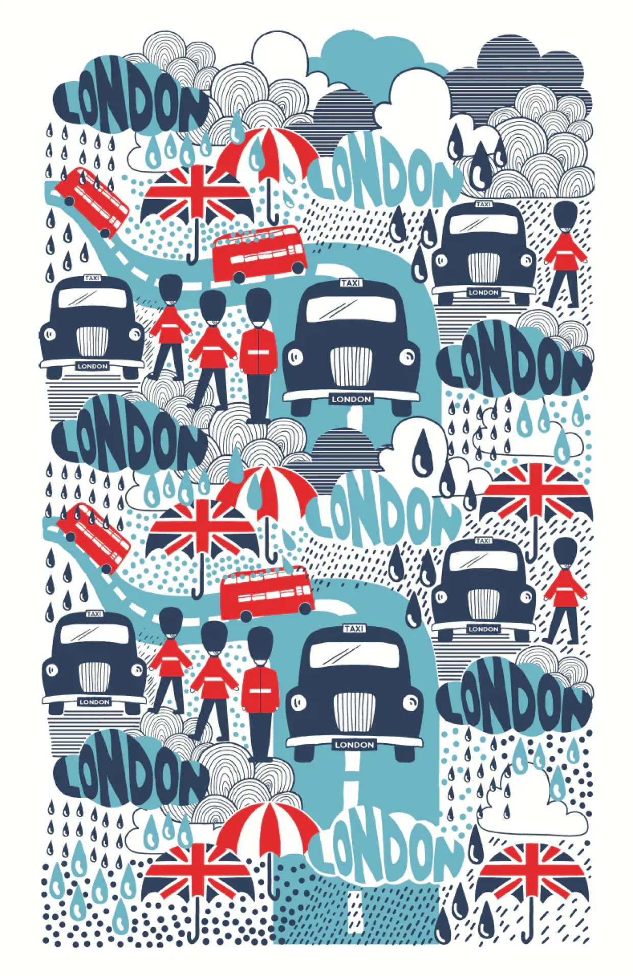 Rainy Days Cotton Tea Towel