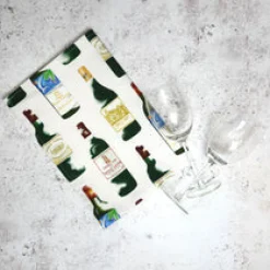 Red Bordeaux Tea Towel By Corinne Alexander