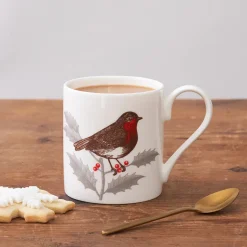 Robin & Holly Bone China Mug