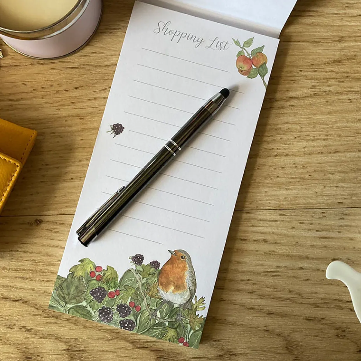 Robin In Hedgerow Shopping List Pad