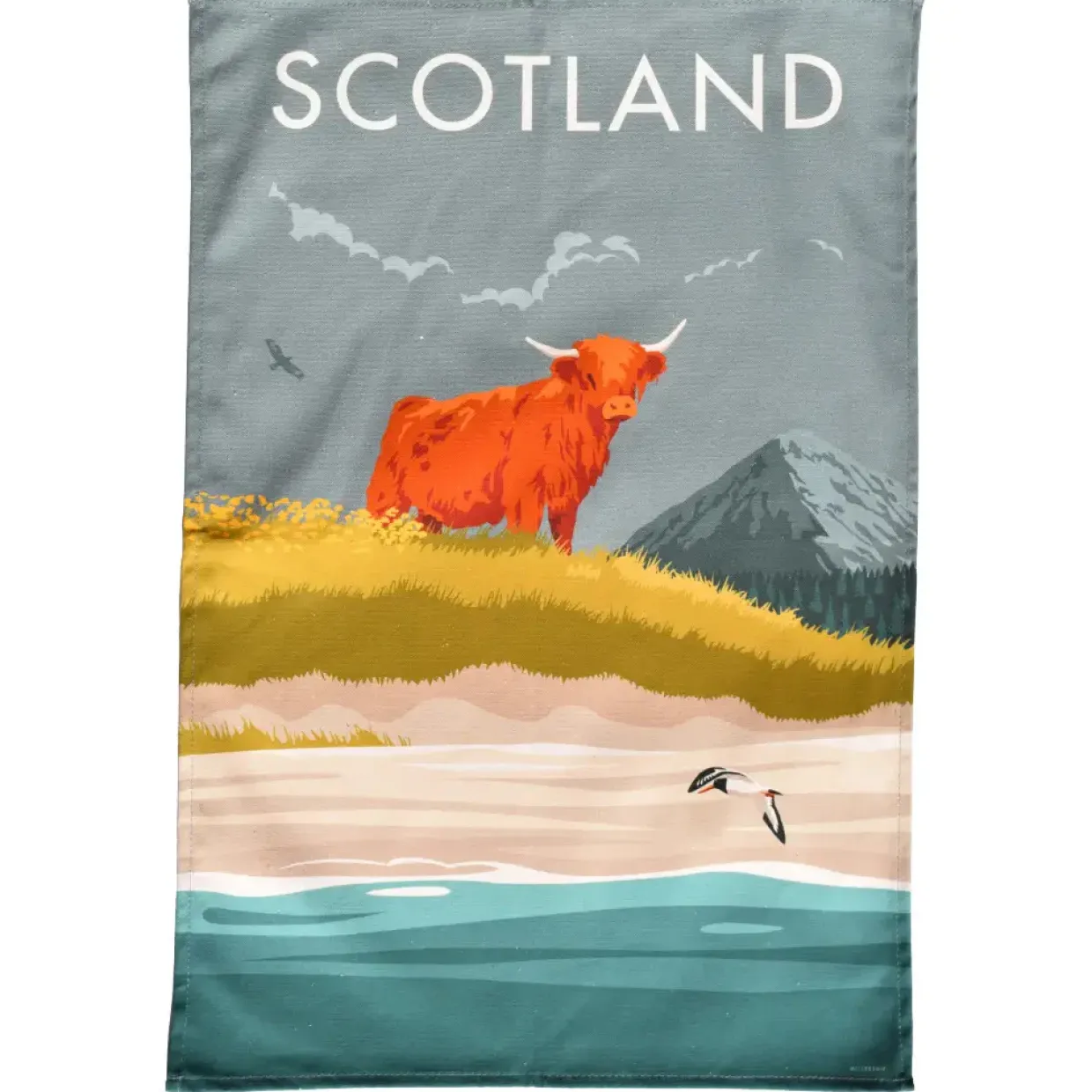 Scotland Highland Cow Tea Towel