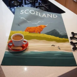 Scotland Highland Cow Tea Towel