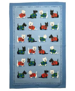 Scottie And Westie Tea Towel