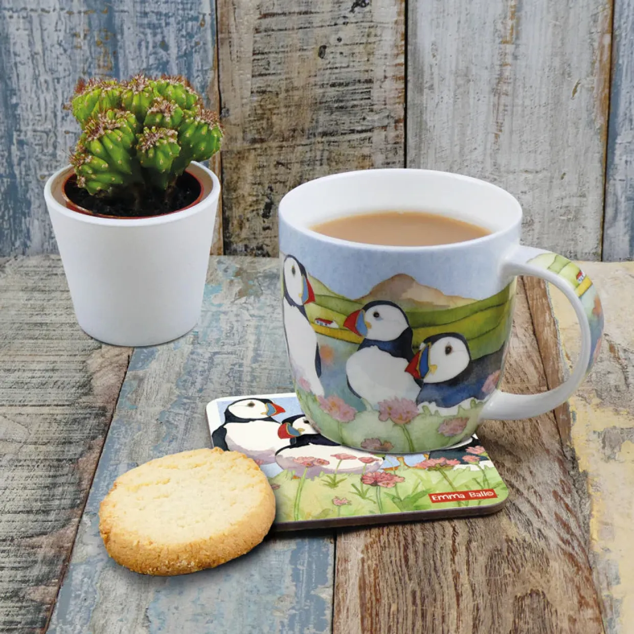 Sea Thrift Puffins Bone China Mug (Boxed)
