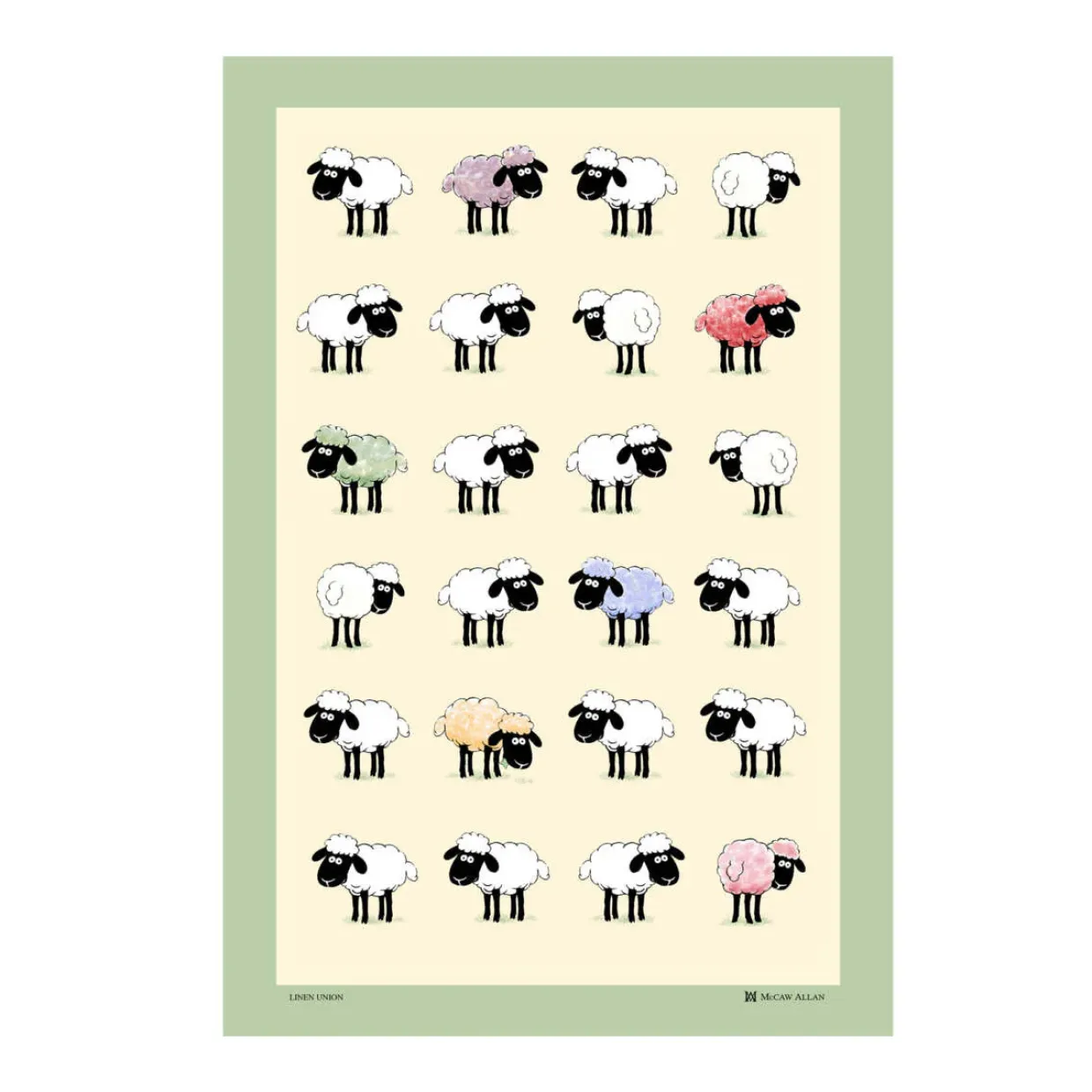Sheepish Linen/Cotton Tea Towel
