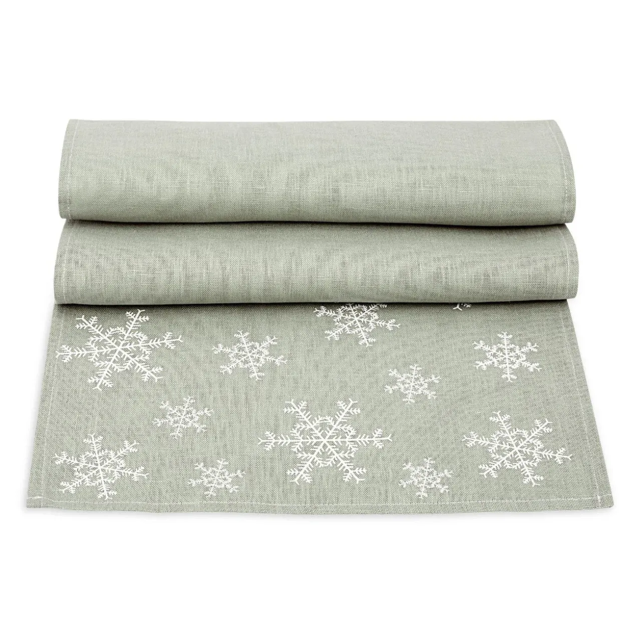Snowflake Linen 85In Table Runner