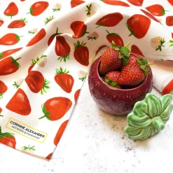 Strawberry Tea Towel By Corinne Alexander