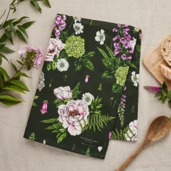 Summer Garden Tea Towel - Dark Green