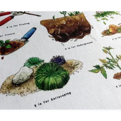 The Gardener's Alphabet Tea Towel