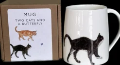 Two Cats And A Butterfly Mug