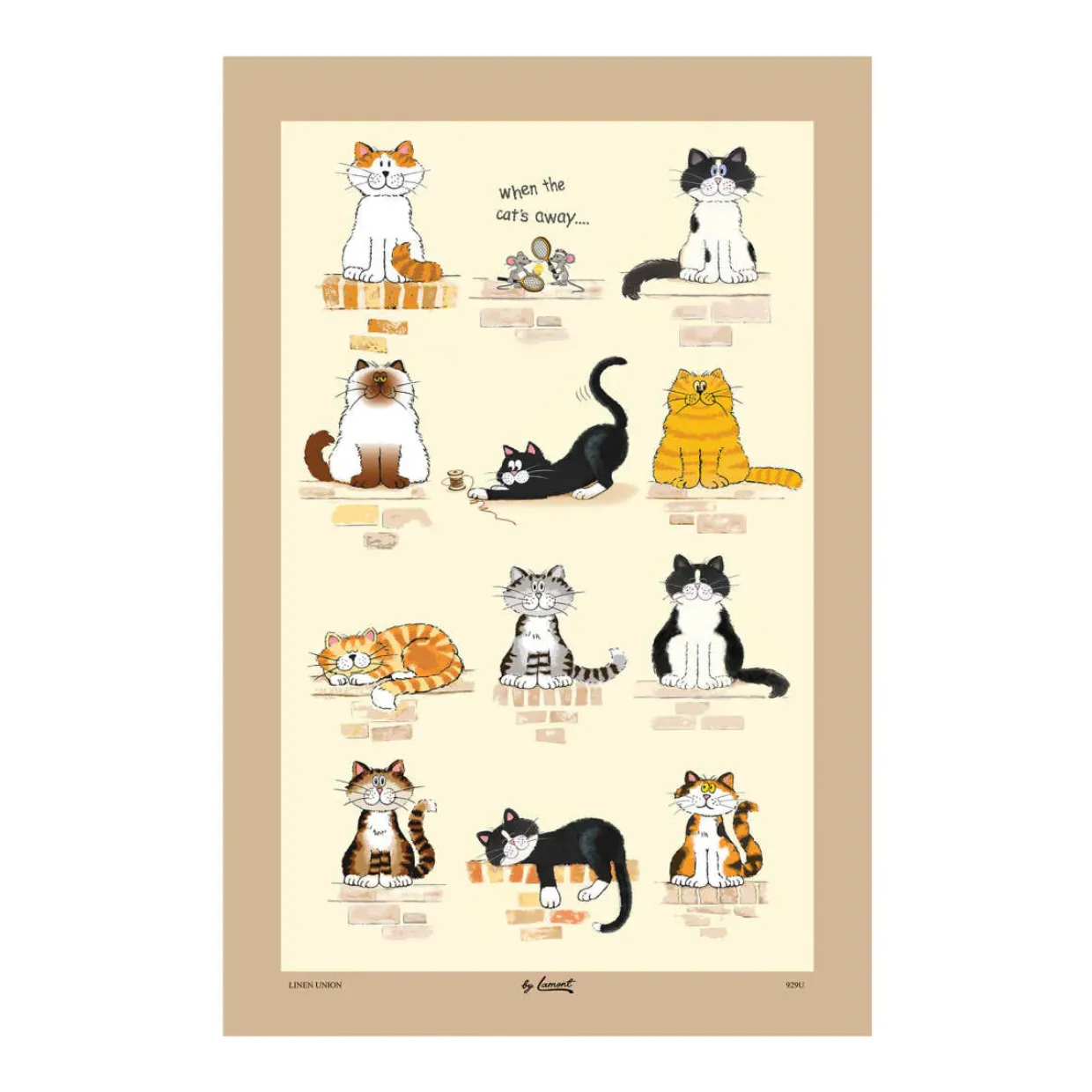 When The Cat's Away Tea Towel